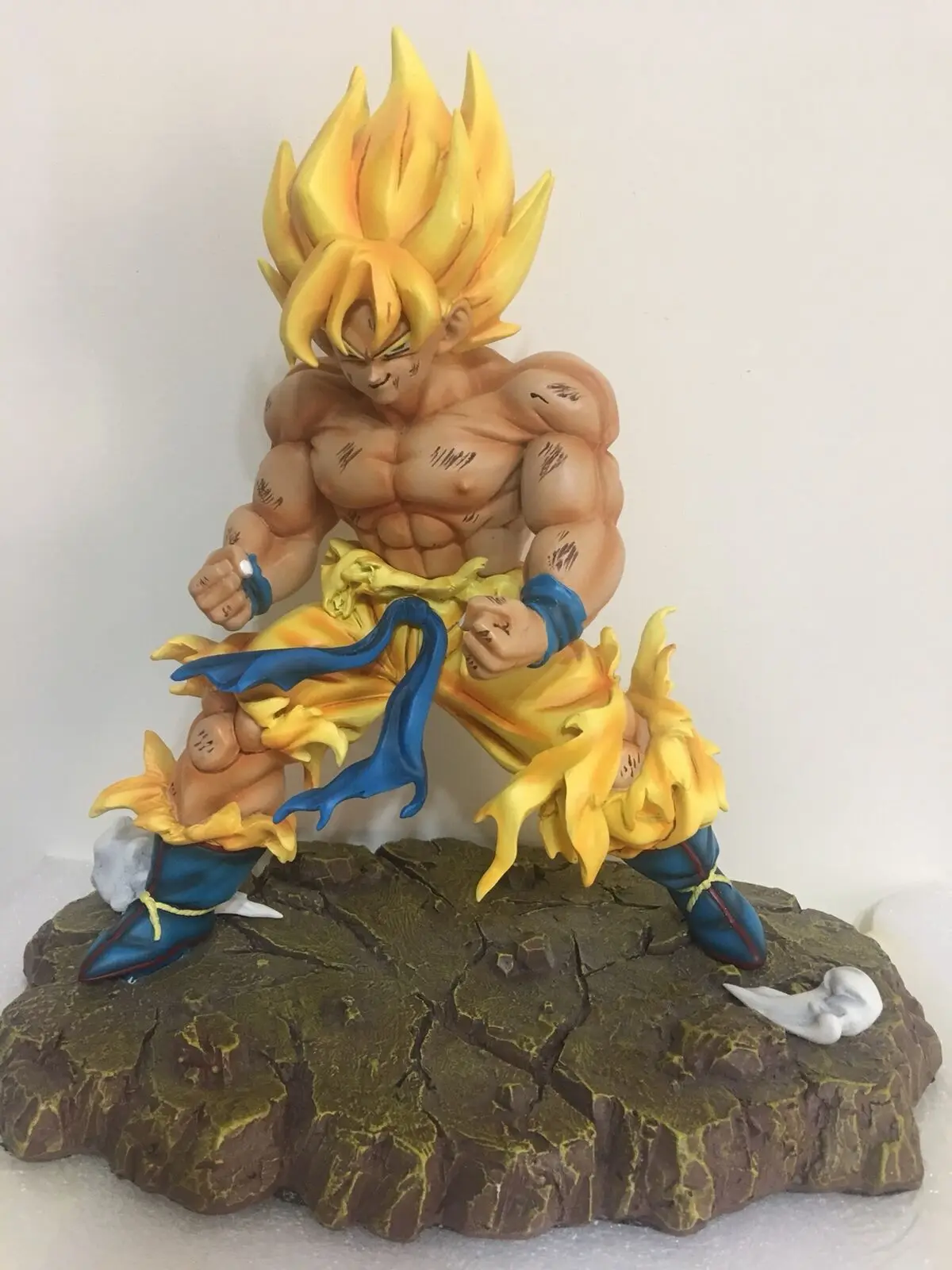 Dragon-Ball Z DBZ Супер Saiyan повреждения войны SSJ гоку смолы GK Статуя Фигурка 11 дюймов