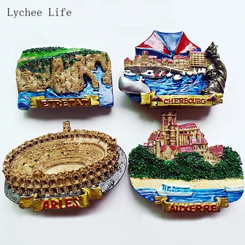 

Lychee Life Souvenir Fridge Magnets France Auxerre Fortress Resin Refrigerator Sticker Magnets For Fridges French Tourist