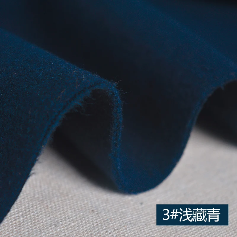 Утолщенная двухсторонняя имитация ткань из шерсти и кашемира твидовая ткань мягкая зимняя одежда DIY материал пальто 150*50 см - Цвет: 03 light navy blue