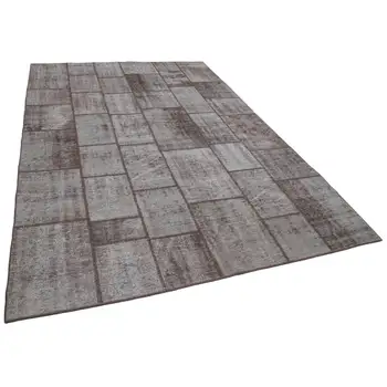 

202x297 Cm Brown Handmade Patchwork Rug-7x10 Ft