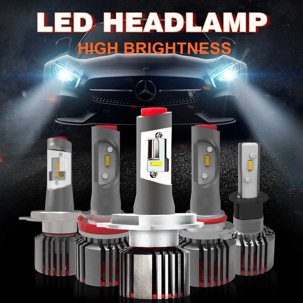 Vehicle LED Headlight 9005 Bulb H11 Motorcycle Lamp H7 CSP 9012 12V 24V Car 9006 H1 6500K H3 H4 9000LM 60W Front Fog | Автомобили и