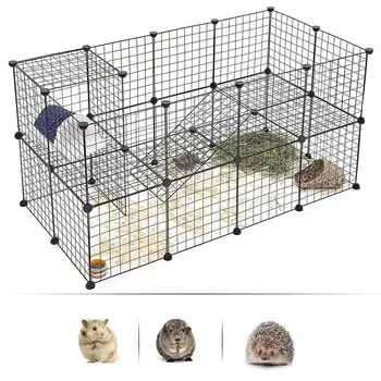 

Pet Playpen Bunny Cage Fence Pet Playpen Bunny Cage Splicing Pet Fence Supplies For Rabbit Animal Crate Iron Net Kennel Fence