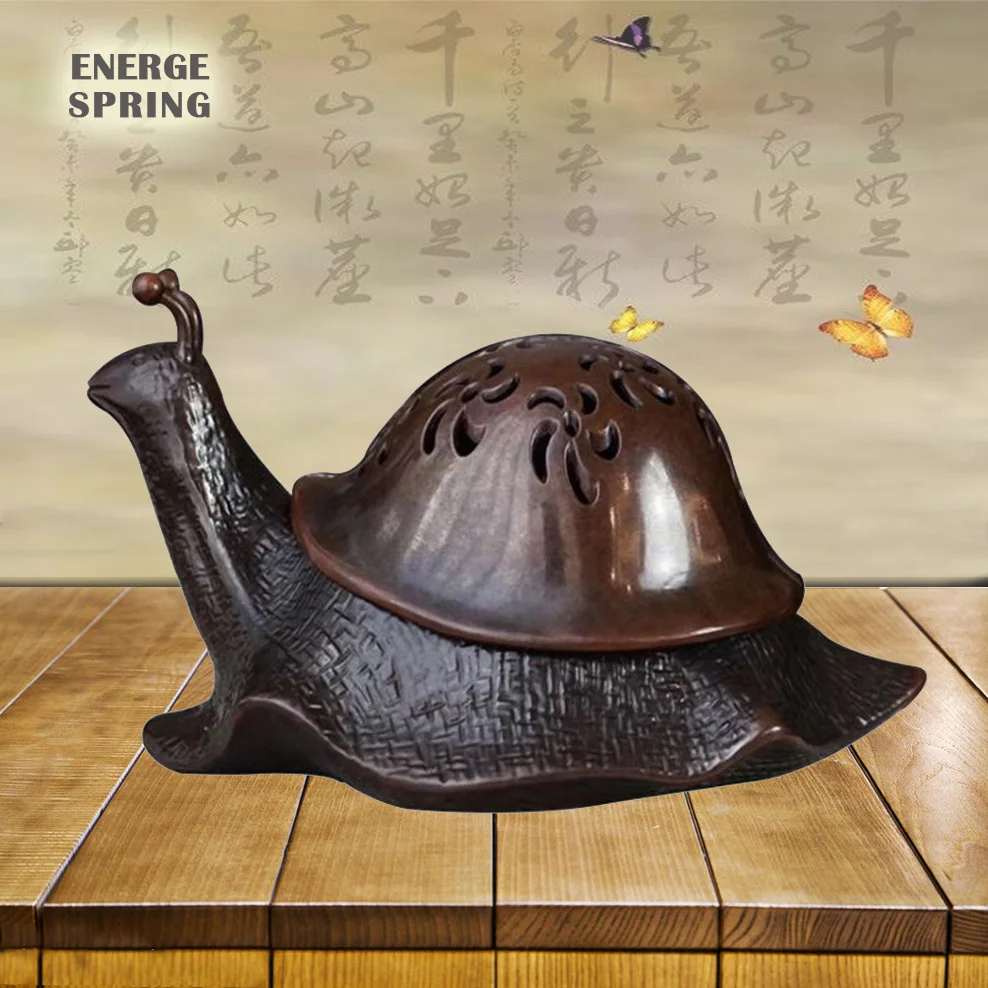 

Горелка для благовоний в стиле ретро, большая медная катушка с улиткой, подставка для благовоний, модель животного, ремесла, домашний декор