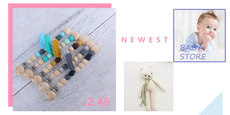 1pcs Pink Silicone Personalised Name Baby Pacifier Clips Crochet Beads Silicone Crown Pacifier Chain Holder Baby Shower Gift