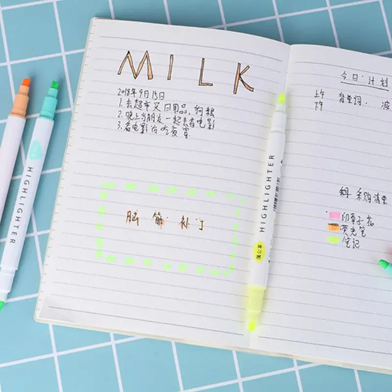 5 шт цветные яркие двухконцевые маркеры флуоресцентные Milkliner канцелярские товары подарок