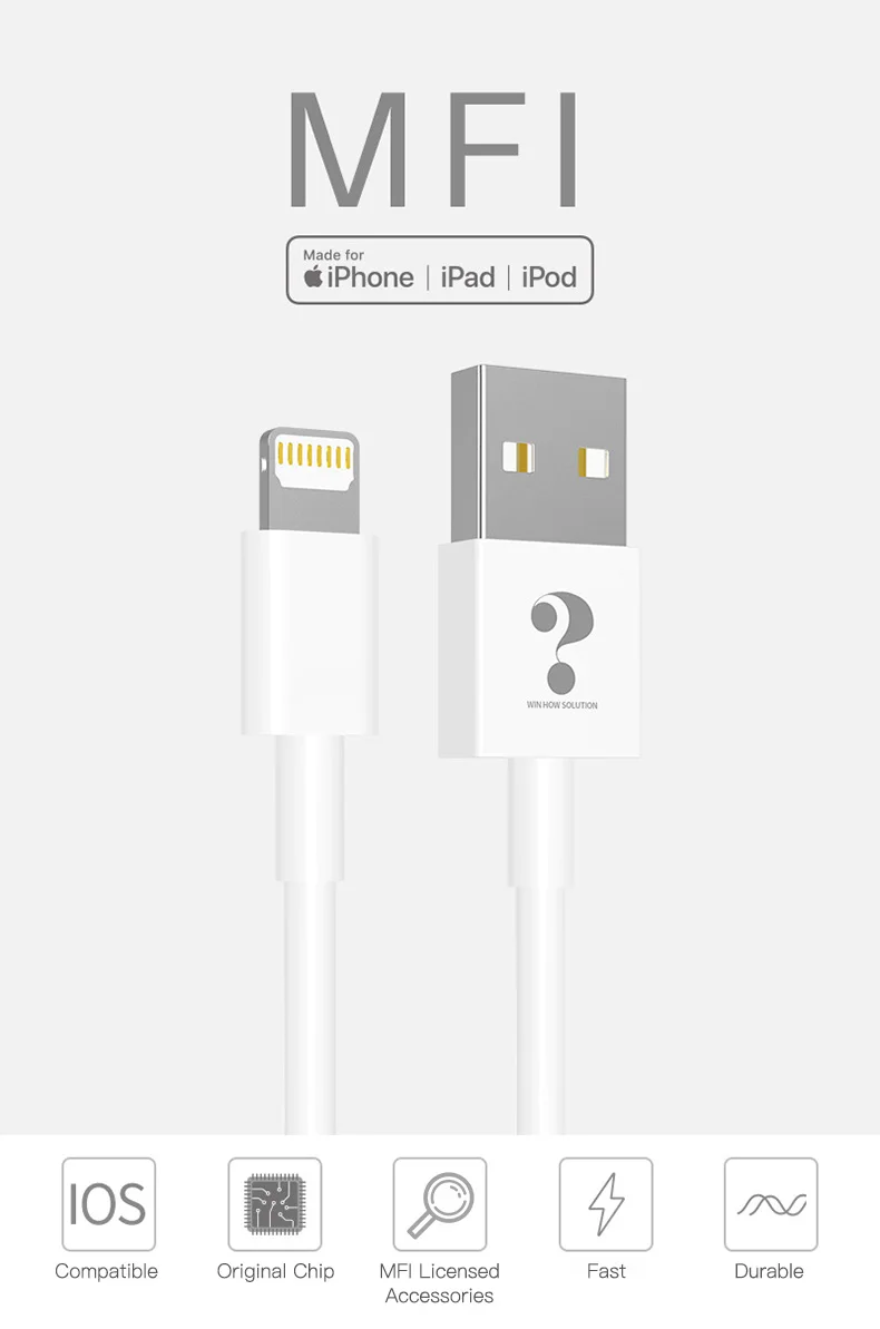 HKHUIBANG MFi, кабель USB для iPhone 11 X Xs 2.4A кабель передачи данных для быстрой зарядки для iPhone кабель 7 iPad iPod USB зарядный шнур