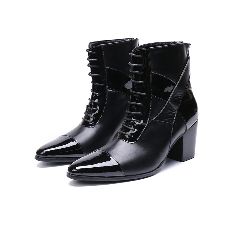 black soft leather ankle boots