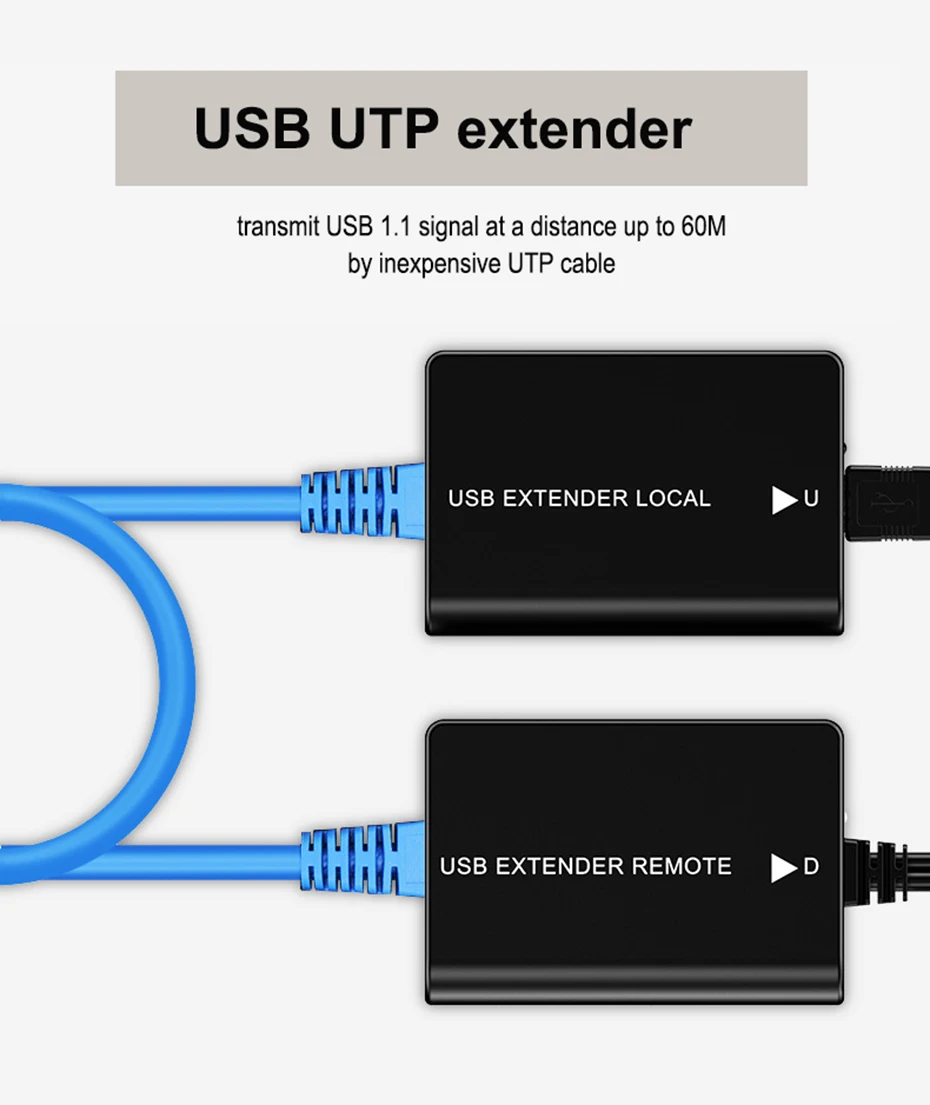 Enhance connectivity with our USB Extender Over Ethernet Cat5e/6 Cable – Extend up to 60M! Includes Power Supply for Active USB UTP Extension. Ideal for USB flash drives and more. Description Image.This Product Can Be Found With The Tag Names Computer Cables Connecting, Computer Peripherals, PC Hardware Cables Adapters, Usb extender