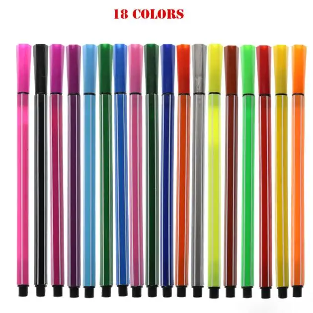 18 colors Детский рисунок канцелярские товары мультяшная воды Цвет набор карандашей 12/18/24/36 Цвет нетоксичный живопись на холсте граффити ручка школьные принадлежности - Цвет: 18 colors