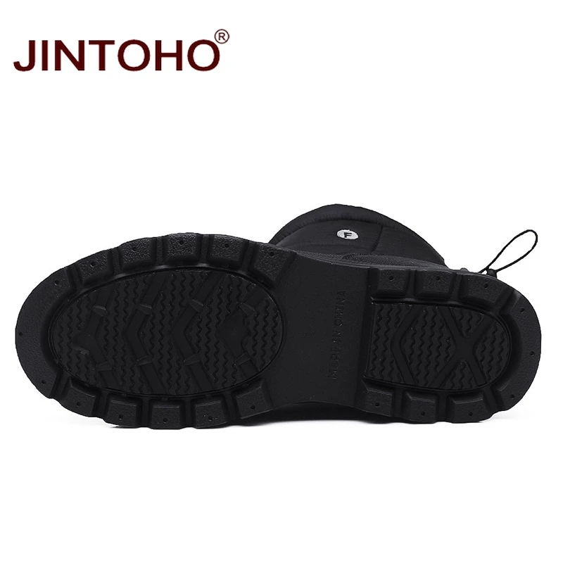 JINTOHO/зимние водонепроницаемые ботинки унисекс; модные ботинки до середины икры; большие размеры; мужские зимние ботинки; Водонепроницаемая зимняя обувь; теплые зимние ботинки