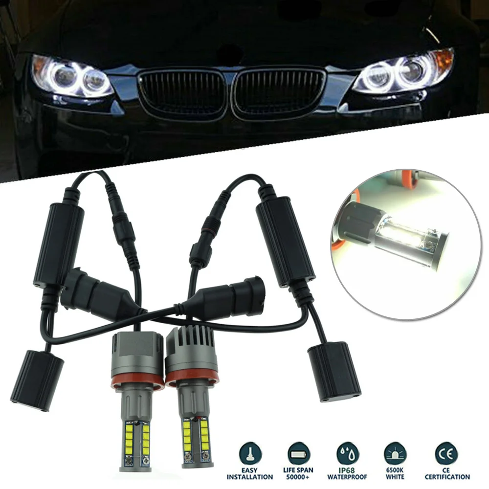 

Rings Angel Eye light Exterior Lamps 3000LM Replacement Parts Car 2pcs