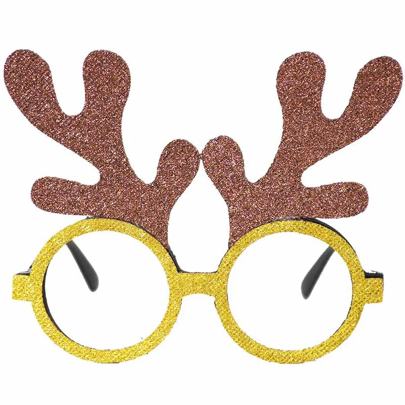 New Year Glasses Gifts Merry Christmas Eve Decorations Party For Home Ornaments Decor Xmas Tree Santa Claus Deer Snowman