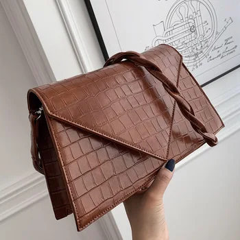 

Crocodile pattern Square Crossbody bag 2020 New High quality PU Leather Women's Designer Handbag Vintage Shoulder Messenger Bag