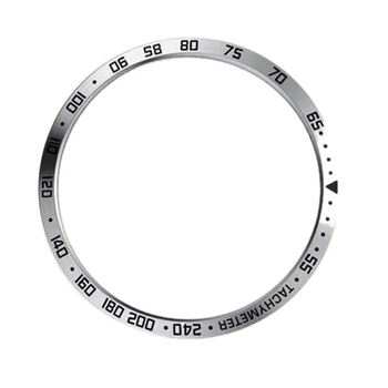 

Bezel for Samsung Galaxy Watch Case Gear S3 Frontier/Classic Sport Adhesive Cover Band Strap Accessories (White + Black 46Mm)