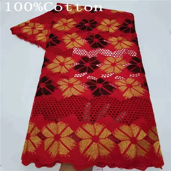 

5 yard Swiss lace fabric 2020 latest Dry lace embroidery African 100% cotton fabrics Swiss voile lace popular Dubai style HL1101