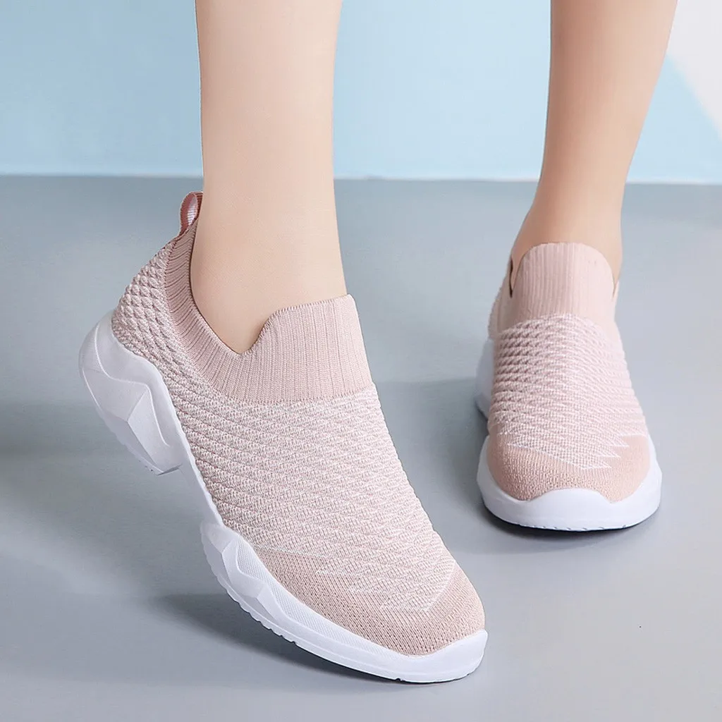Кроссовки-носки женские из эластичной ткани Вулканизированная подошва без
