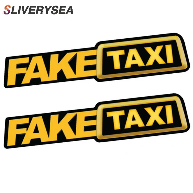 

2PCS Car Stickers JDM Drift Race Car FAKE TAXI Funny Sticker Decal X2