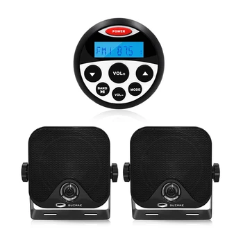 

Waterproof Marine Audio Radio Stereo Bluetooth FM AM Receiver Car MP3 Player+4" Marine Speakers For ATV UTV Boat Pool Motorcycle