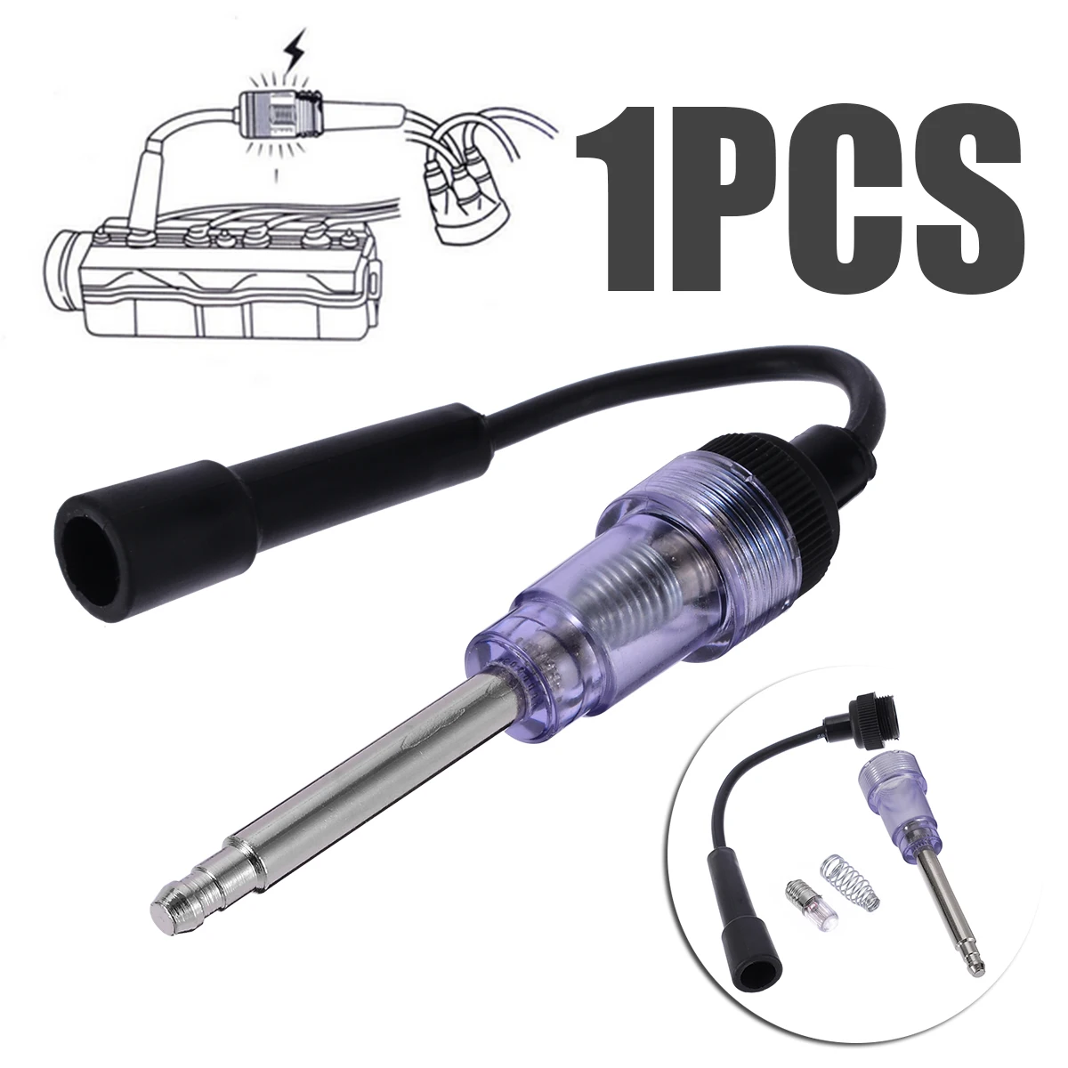 1pcs Spark Plug Tester Ignition System Coil Engine In Line Auto Diagnostic Test Tool For For Car Motorcycle Boat