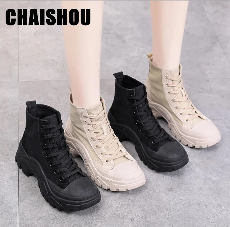 D298/Новая Осенняя женская обувь на платформе модные повседневные Ботинки martin