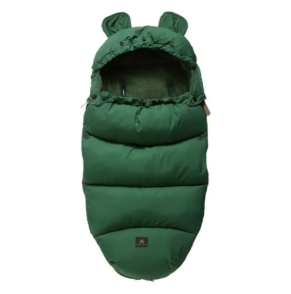 Новое поступление года; спальный мешок для детской коляски; одеяло двойного назначения; детское теплое одеяло для прогулок; сезон осень-зима - Цвет: Green No fur collar