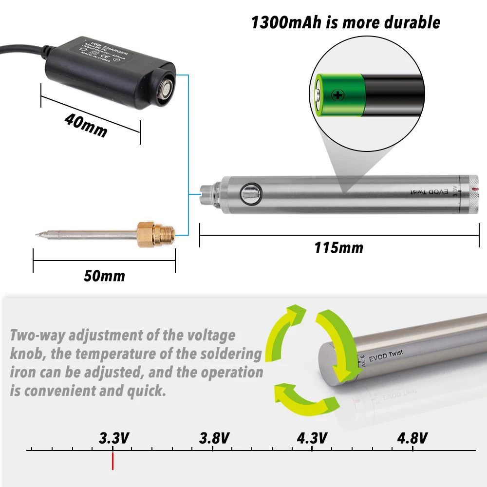 Soldering Iron Wireless Charging Soldering Iron Mini Portable Battery Soldering Iron with USB Welding Tools