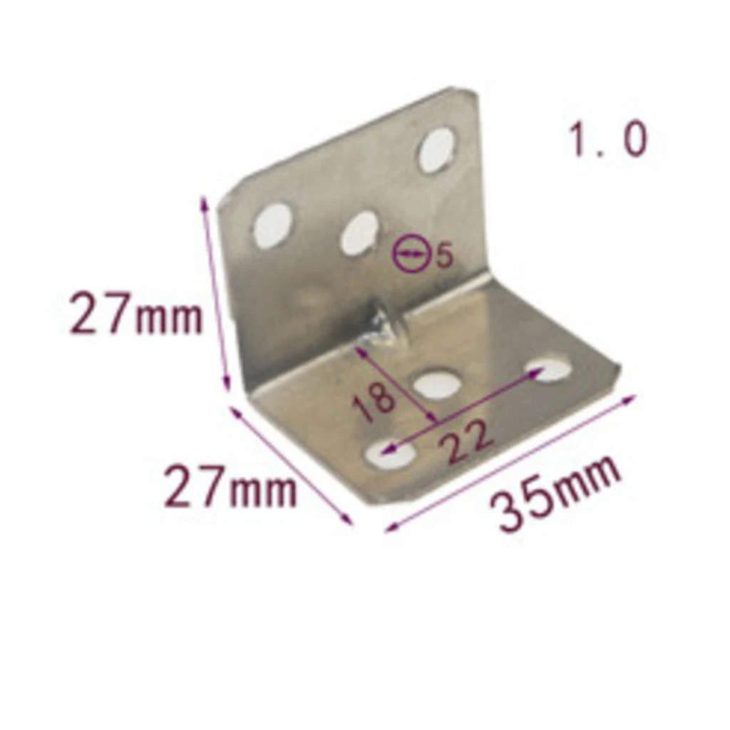 Polished Angle Bracket L Shape Corner Brace Repair Joining Support Fastener for Furniture Wood Craftment