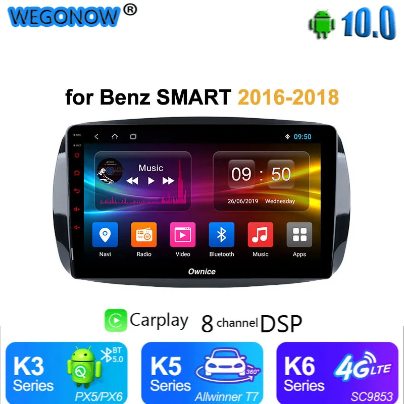 for Mercedes Benz Smart 2016 2017 2018 Ownice DSP carplay Android10.0 8 Core 360 Panorama 4G LTE Car Auto Radio GPS Navi | Автомобили и