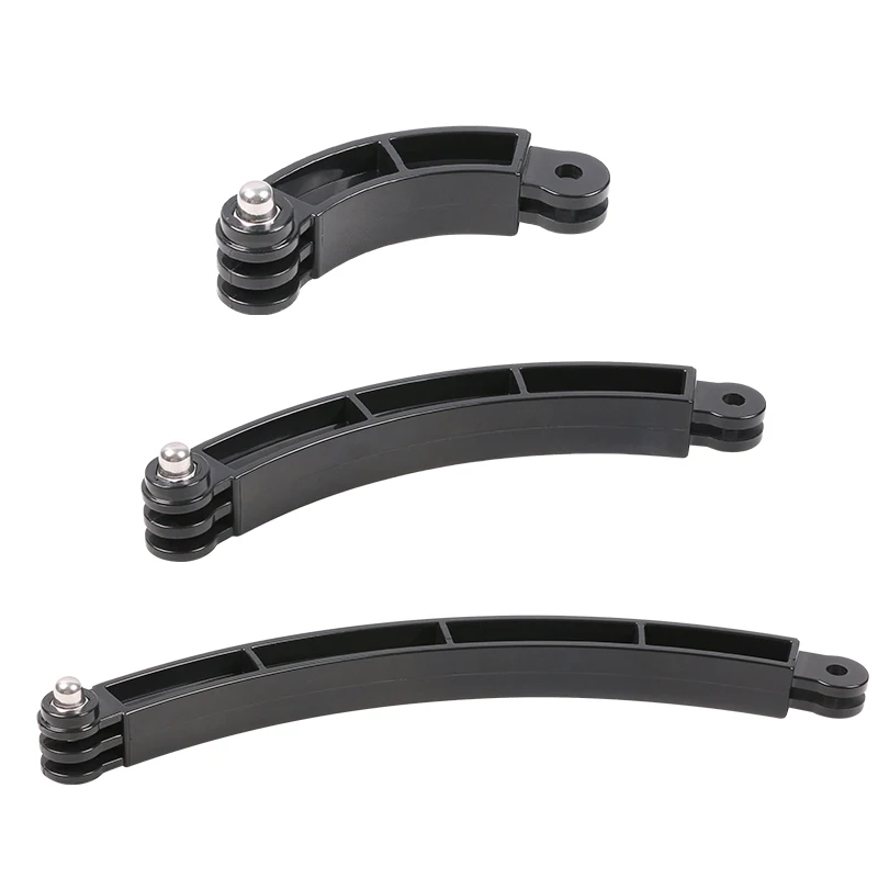 Bras de montage 3 voies en aluminium avec rotules ajustables, compatible GoPro, DJI, Insta360, pour perche selfie.