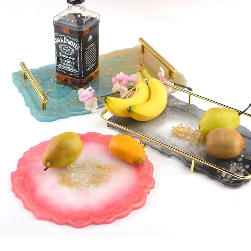 3Pcs Big Rectangle Round Plate Resin Mold Oversized Fruit Disc Tray F3MF | Украшения и аксессуары