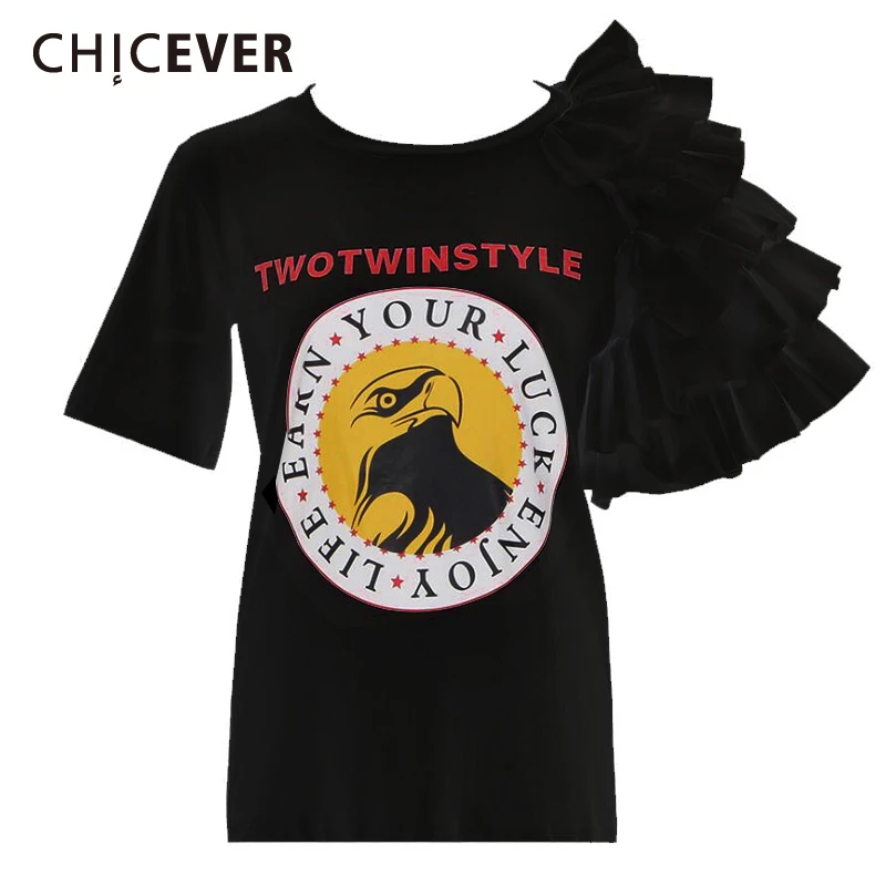 CHICEVER 2010 летние женские футболки с коротким рукавом топы буквенным принтом