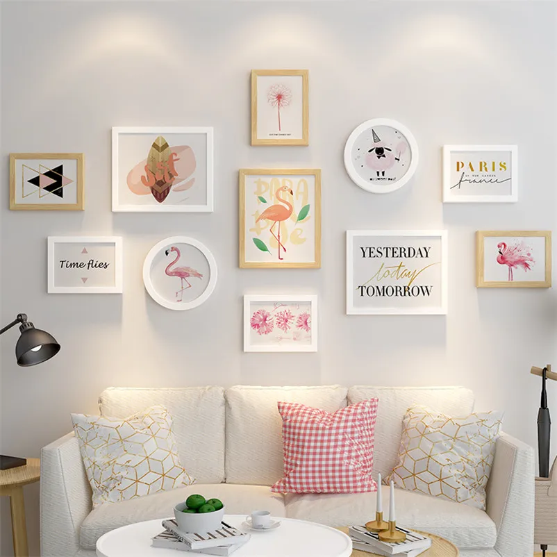 

11pcs/set Wood Photo Frames Wall Hold Artware Photo Frame for Picture Home Decoration Accessories Wooden Craft Picture Frame Set