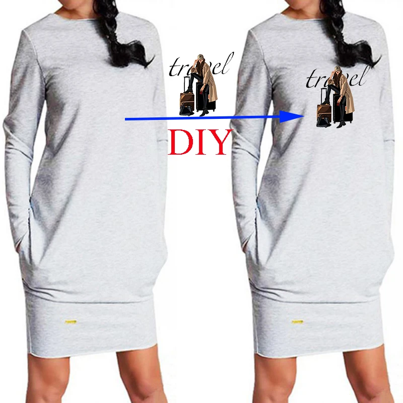 Женское платье сделай сам индивидуальный рисунок или логотип собственный дизайн