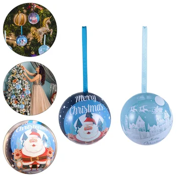 

6Pcs Christmas Candy Packing Boxes Christmas Tree Candy Ball Decors (Elk Castle)