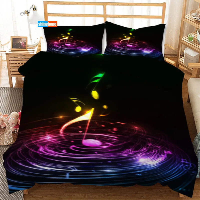 

Music 3 Pcs Luxury Duvet Cover Set Fashion Bedding Sets Comforter Duvet Cover Pillowcase Home Textiles
