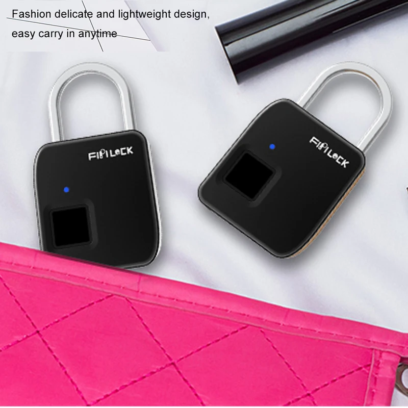 Fipilock Smart Fingerprint Lock Keyless USB Rechargeable Access IP65 Waterproof Anti-Theft Security Padlock Door Luggage Lock