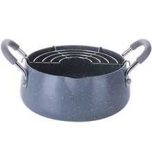 Japanese Style Tempura Frying Pan Maifan Stone Potato Pot Pot Mini Household Frying Pan Non-Stick Fried Basket Cookware