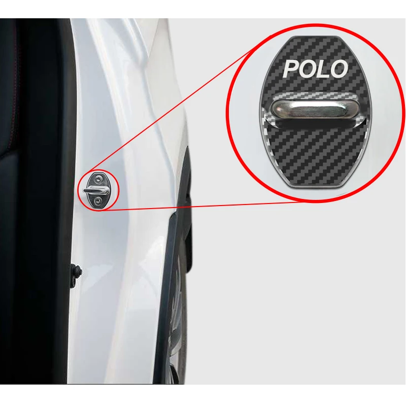 4 шт. Автомобильный Замок из углеродного волокна для Volkswagen VW POLO Tiguan Golf 4 5 6 7 scirocco авто аксессуары для автомобиля-Стайлинг