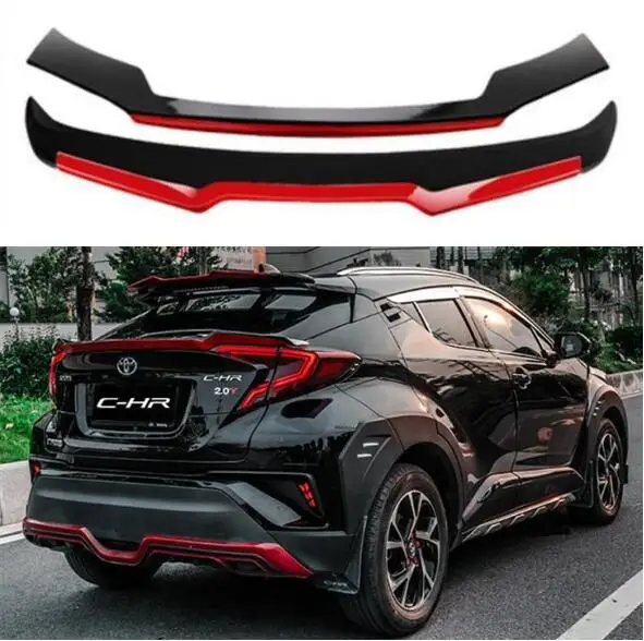 

ABS PAINT ABOVE & BELOW REAR WING TRUNK LIP TAIL SPOILER FOR Toyota C-HR CHR 2016 2017 2018 2019 2020 2021