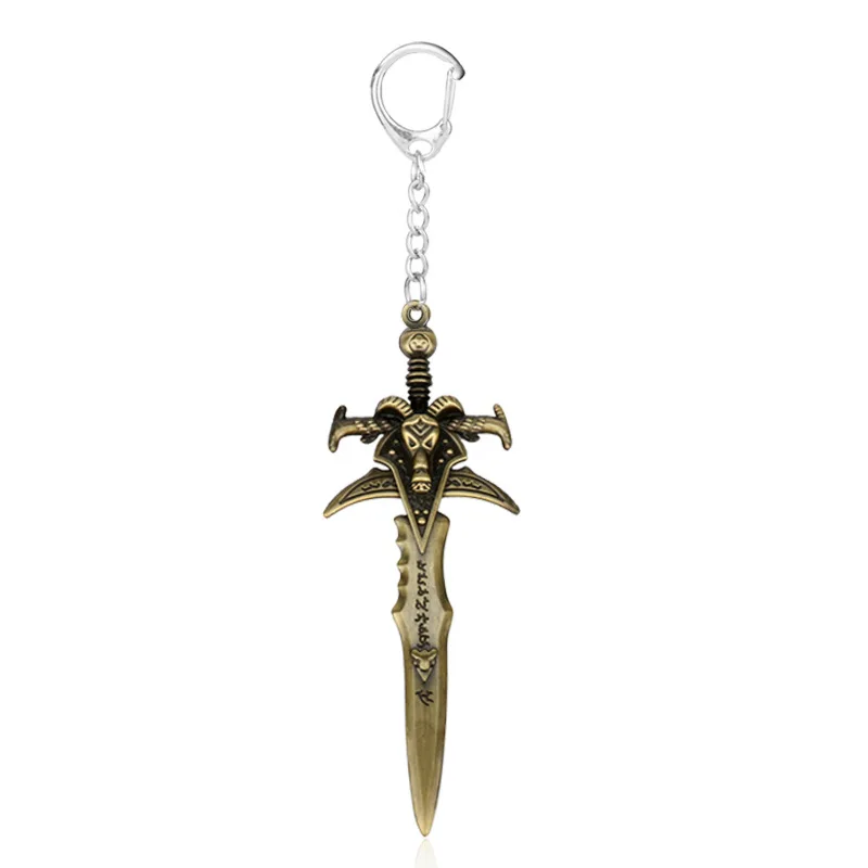 WOW Grom hellcream Gorehowl топор брелок для ключей меч оружие Брелки для мужчин и женщин фанаты Ключи Кольцо Горячая игра ювелирные изделия - Цвет: bronze