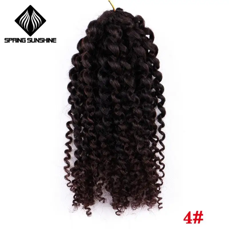 #4 Весеннее солнце 8 дюймов 1 шт. 30 г кудрявые вьющиеся марли косы Ombre волосы крючком синтетические плетеные плетение волос для женщин - Цвет: #4
