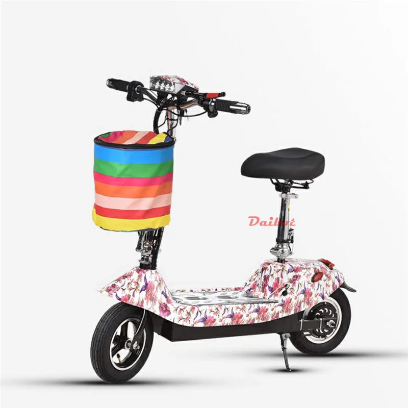 Daibot Electric Scooter 36V Two Wheel Electric Scooters 10 inch 350W Seat Portable Pink Folding Electric Bike For GirlWomen     (27)