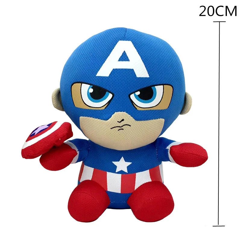 20 см disney Marvel Мстители Мягкие плюшевые животные игрушки Аниме Человек-паук Халк Железный человек Капитан Америка мультфильм кукла ребенок подарок