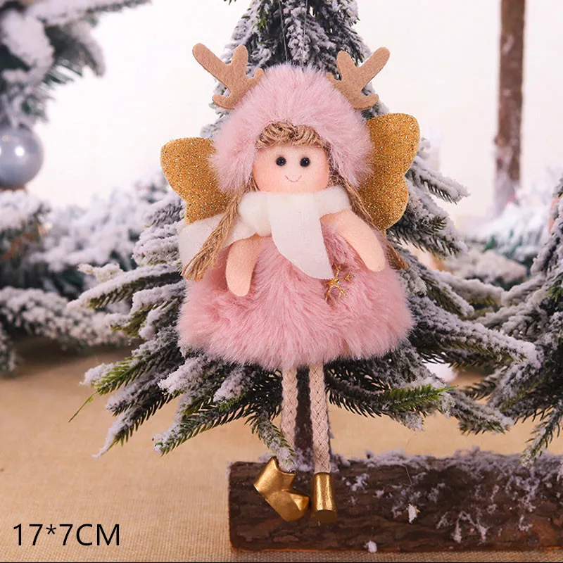 Подарок на год Милая Рождественская Кукла-ангел орнамент с рождественской елкой Noel Deco Рождественское украшение для дома Natal Navidad Декор - Цвет: A1 Pink wing angel