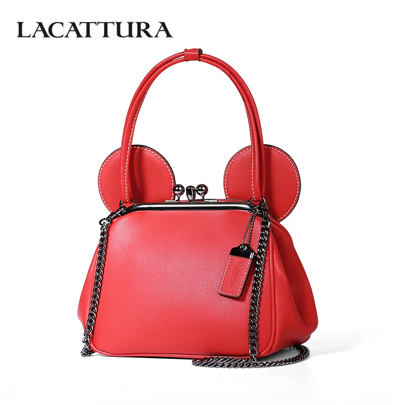 

LACATTURA Lovely Tote Women Handbag Designer Wristlets PU Leather Chain Shoulder Bag Fashion Messenger Bags Crossbody for Lady
