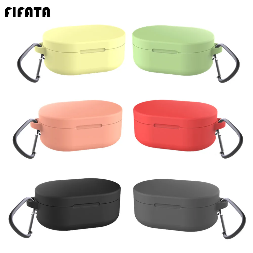 

FIFATA Earphone Protector Case For Redmi Airdots TPU Cover Cartoon Protective Shell With Carabiner For Redmi Bluetooth Headphone
