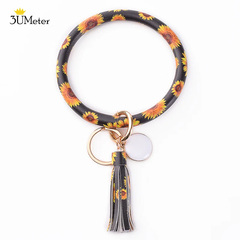 Key Chain Bracelet Новинка, браслет из искусственной кожи, кольцо для ключей, брелок с кисточкой, Круглый браслет, брелок для ключей, брелок для женщин, девушек, ювелирное изделие - Цвет: Key Chain Bracelet