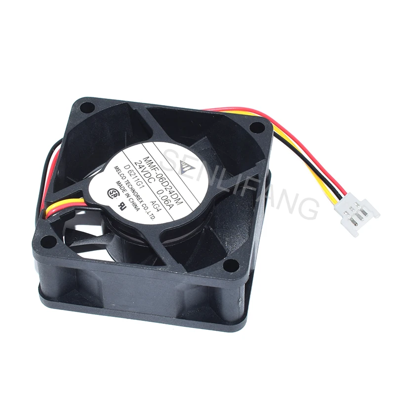 Подлинный новый MMF-06D24DM DC24V 0.06A 60*60*25 мм трехпроводный квадратный Вентилятор