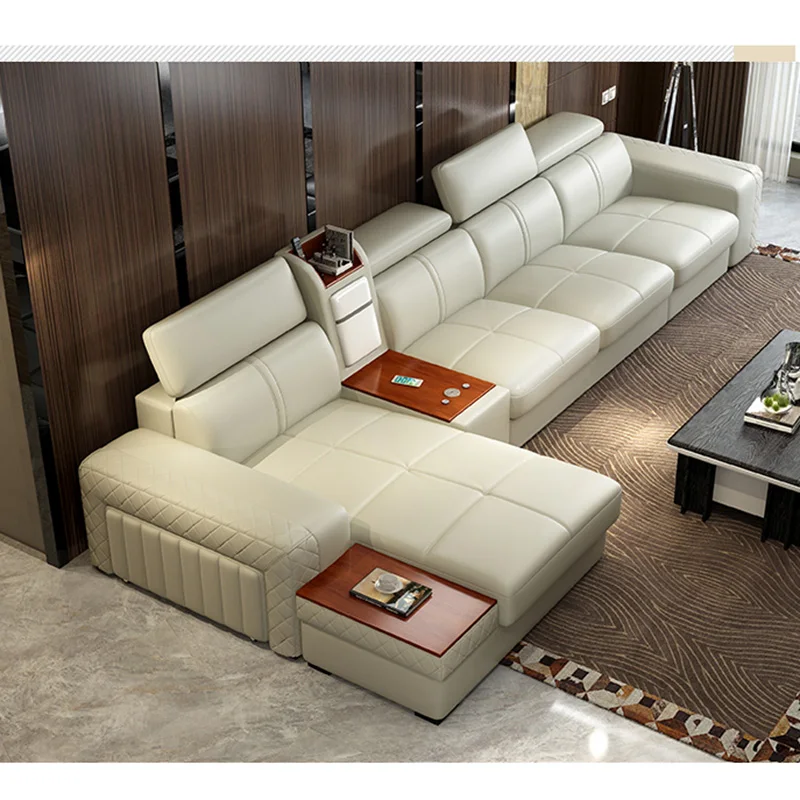 7 сидений кожаный диван сочетание гостиной вилла высококачественный кожаный многофункциональный диван