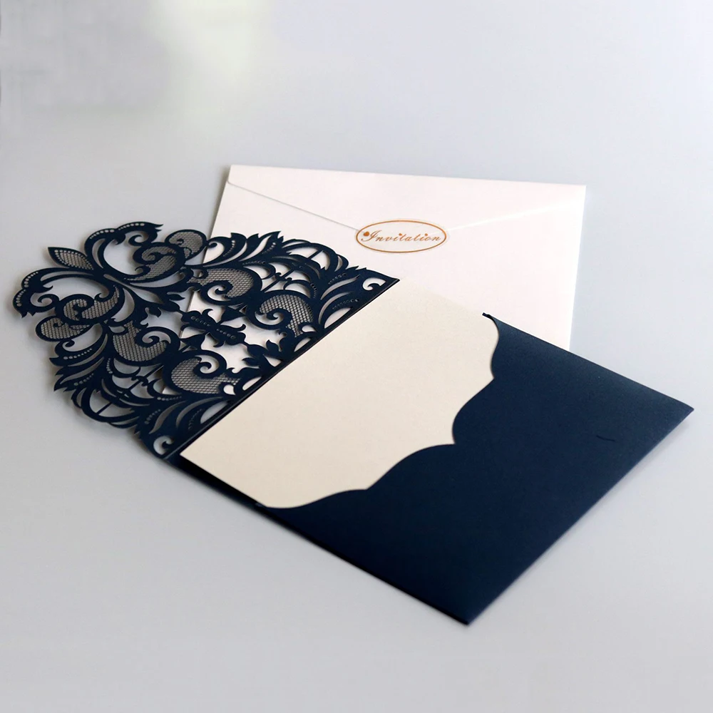  Paper Laser Cut Bronzing Wedding Baby Shower Invitation Cards Flower Hollow Favors Invitation Cards - 4.00042E+12